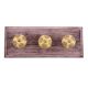 Brown Marigold Etched Ceramic Floral Wooden Hooks